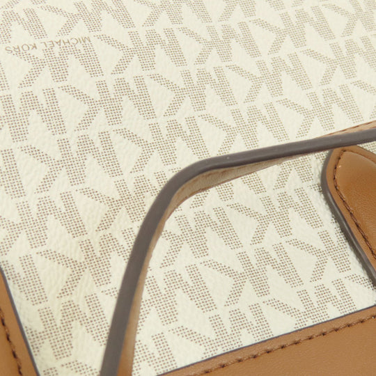 MICHAEL KORS Handbag PVC white MK signature Women Used Authentic