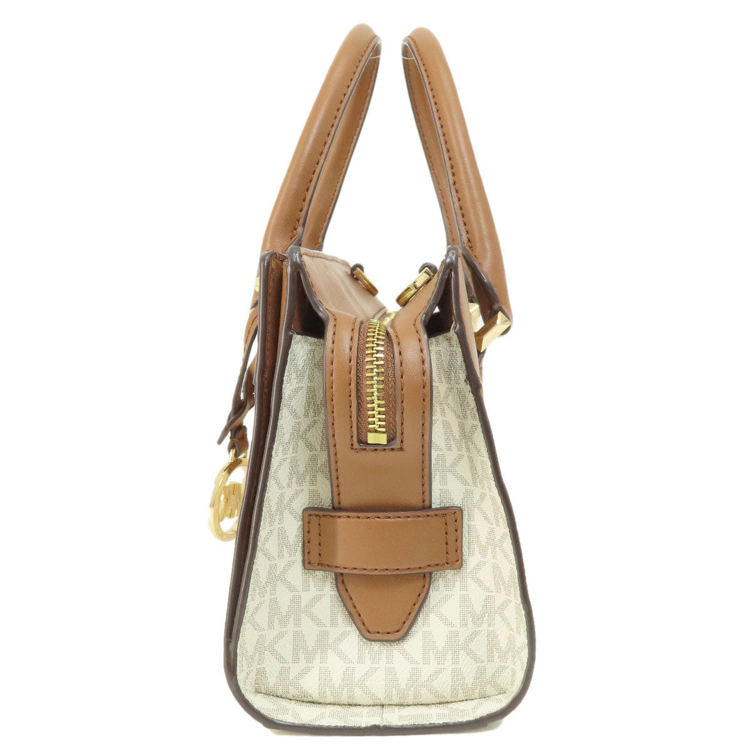 MICHAEL KORS Handbag PVC white MK signature Women Used Authentic
