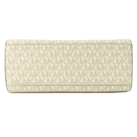 MICHAEL KORS Handbag PVC white MK signature Women Used Authentic