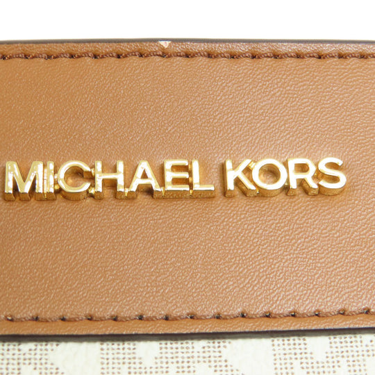 MICHAEL KORS Handbag PVC white MK signature Women Used Authentic