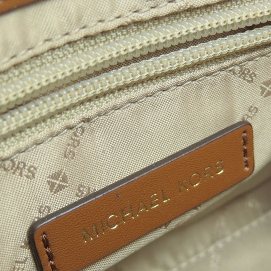 MICHAEL KORS Handbag PVC white MK signature Women Used Authentic