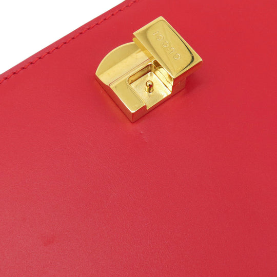 GUCCI Shoulder Bag 421882 leather Red Silvi Women Used Authentic