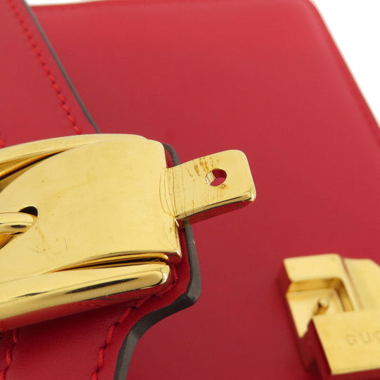 GUCCI Shoulder Bag 421882 leather Red Silvi Women Used Authentic