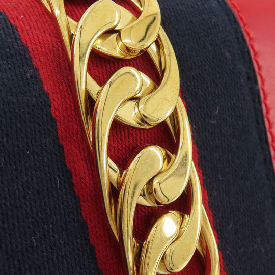 GUCCI Shoulder Bag 421882 leather Red Silvi Women Used Authentic