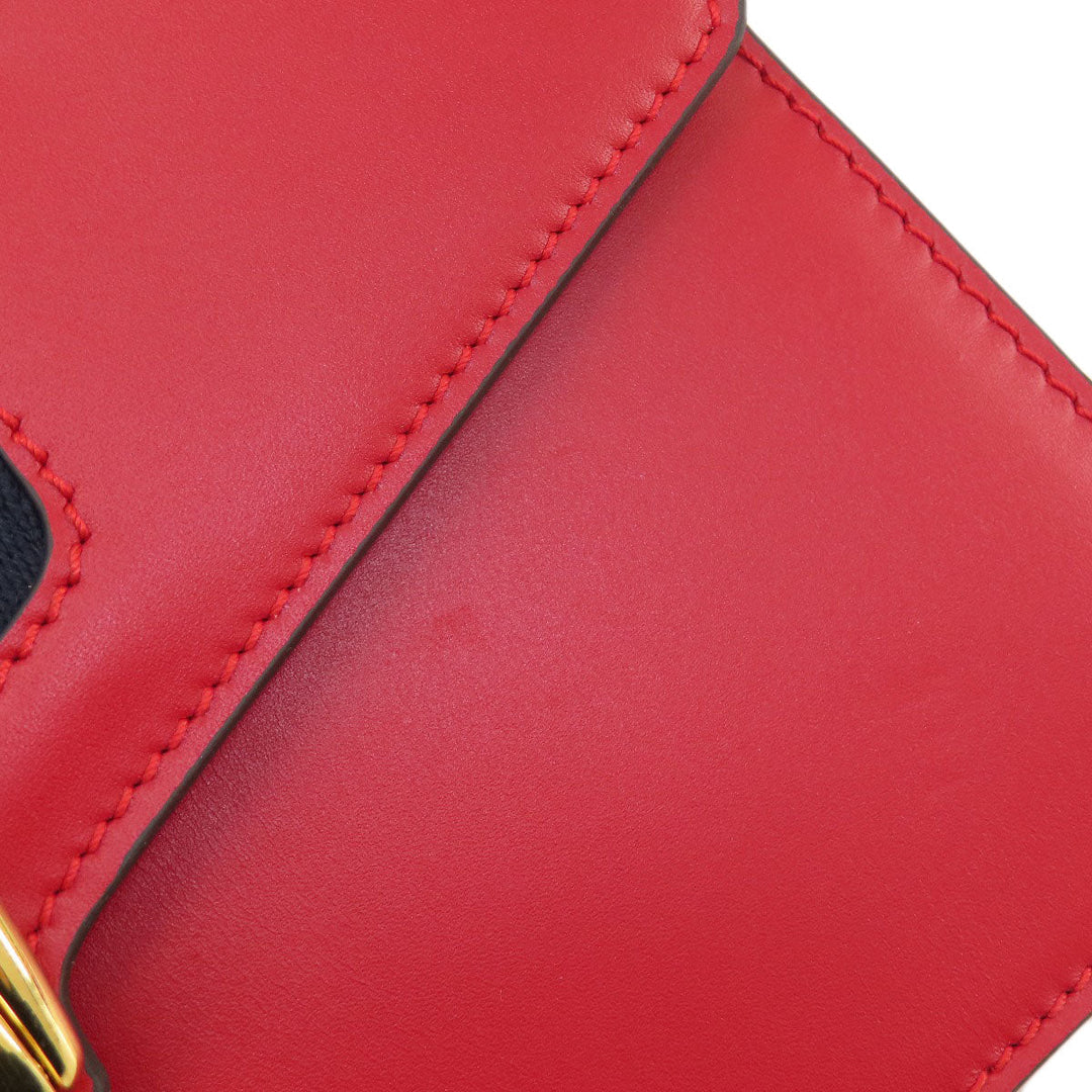 GUCCI Shoulder Bag 421882 leather Red Silvi Women Used Authentic