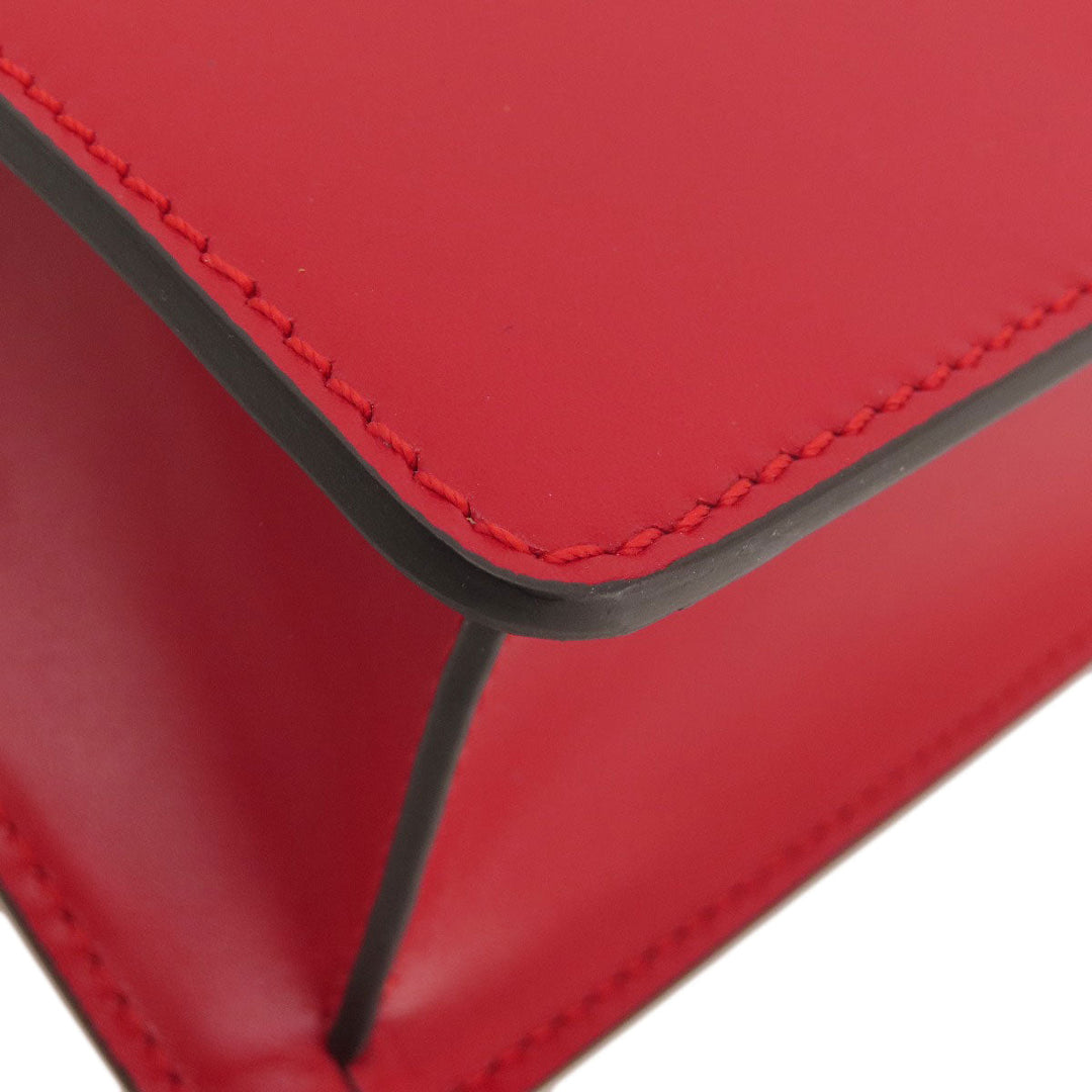 GUCCI Shoulder Bag 421882 leather Red Silvi Women Used Authentic