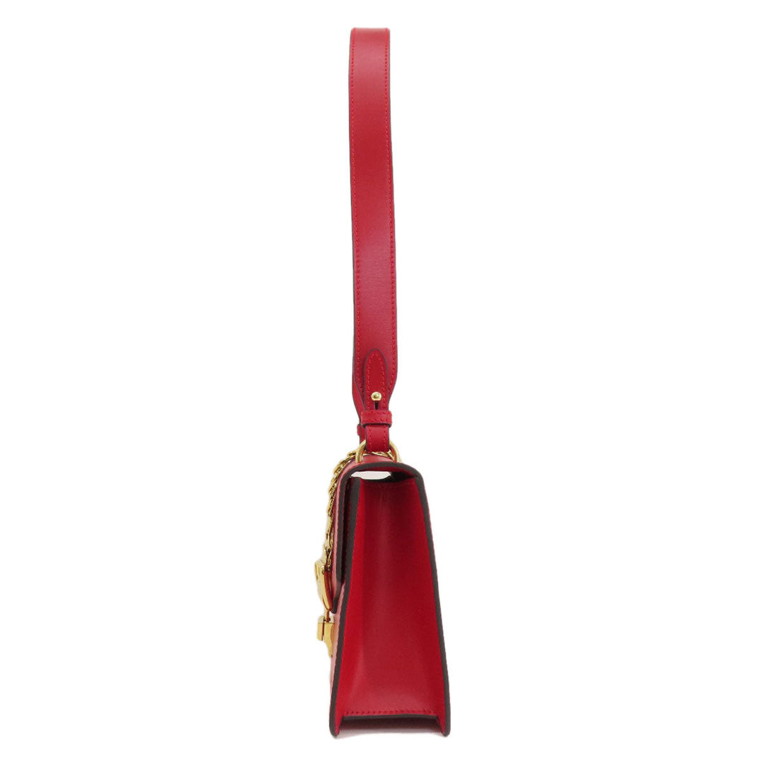 GUCCI Shoulder Bag 421882 leather Red Silvi Women Used Authentic