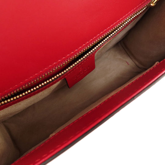 GUCCI Shoulder Bag 421882 leather Red Silvi Women Used Authentic