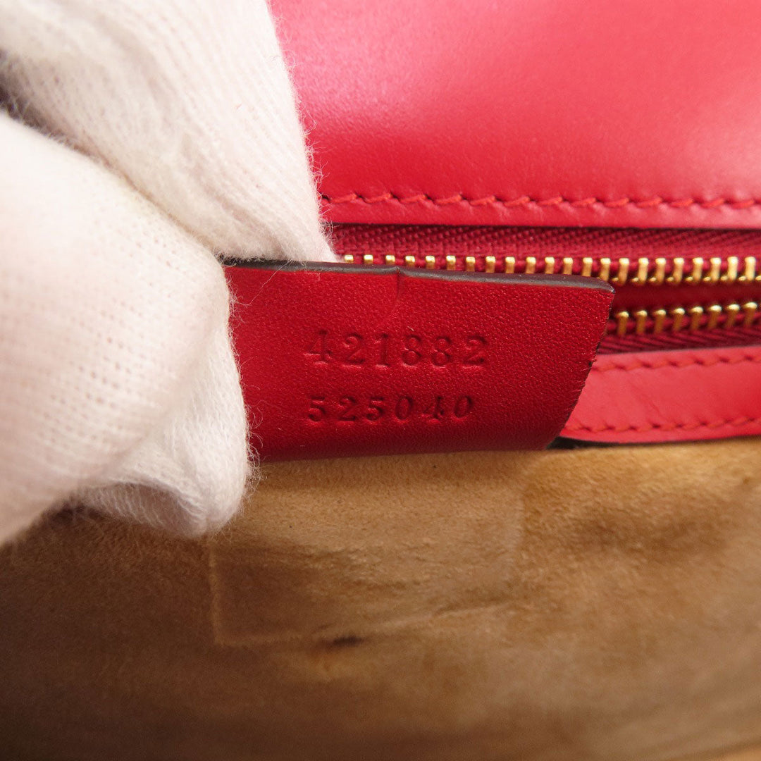 GUCCI Shoulder Bag 421882 leather Red Silvi Women Used Authentic
