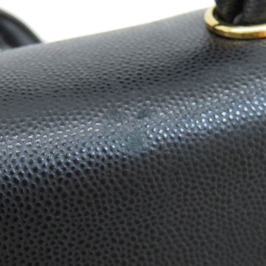 CHANEL Shoulder Bag Grained Calfskin Skin black COCO Mark Gold Metal