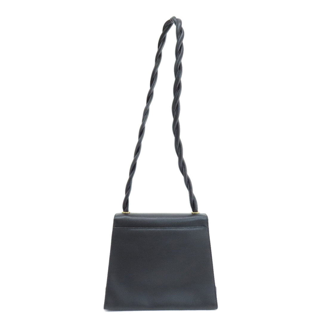CHANEL Shoulder Bag Grained Calfskin Skin black COCO Mark Gold Metal