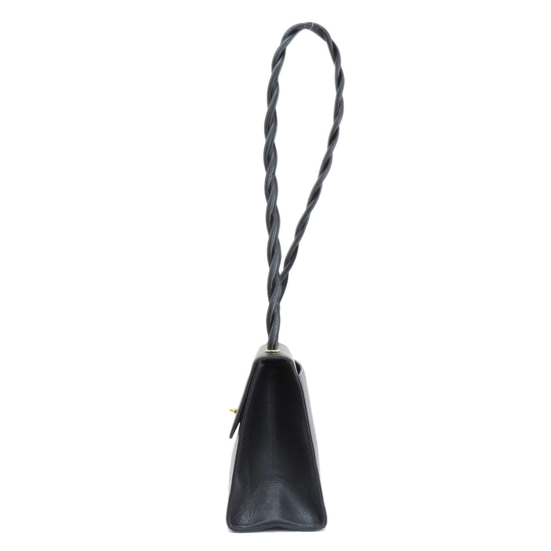 CHANEL Shoulder Bag Grained Calfskin Skin black COCO Mark Gold Metal