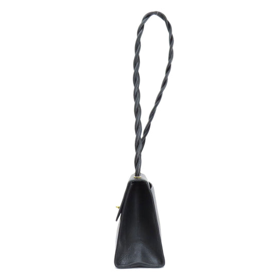 CHANEL Shoulder Bag Grained Calfskin Skin black COCO Mark Gold Metal