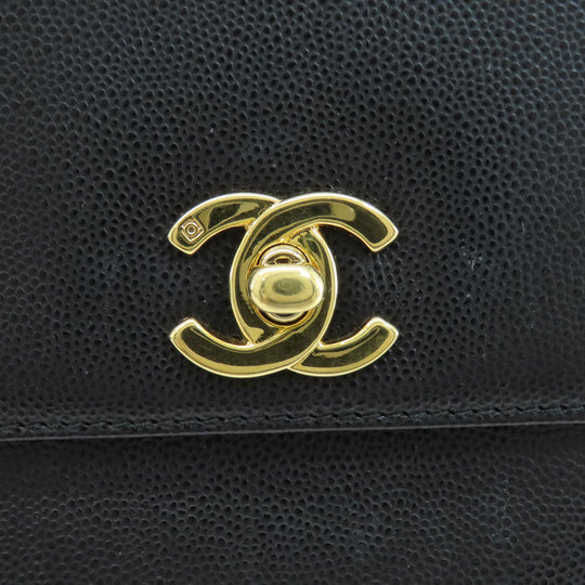 CHANEL Shoulder Bag Grained Calfskin Skin black COCO Mark Gold Metal