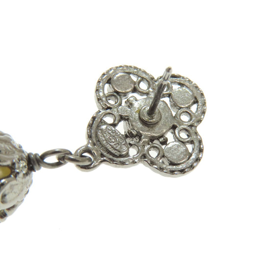 CHANEL Pierce metallic Silver COCO Mark Women Used Authentic