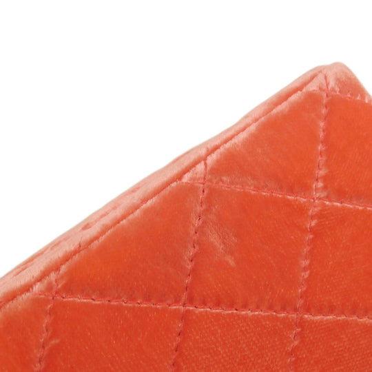 CHANEL Shoulder Bag Velor Red Mini Matelasse COCO Mark Gold Metal