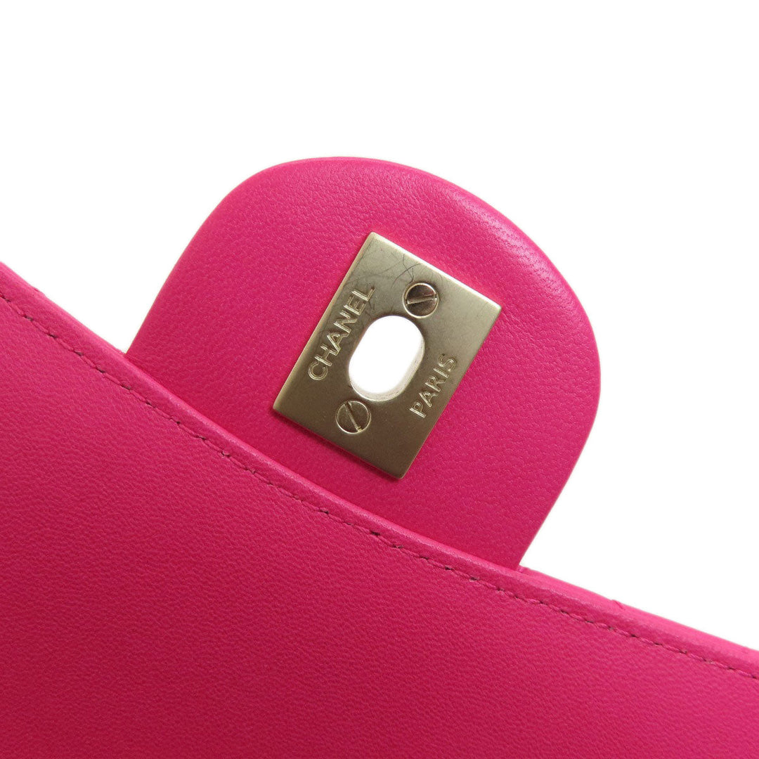 CHANEL Shoulder Bag lambskin pink ChainShoulder Matelasse Gold Metal