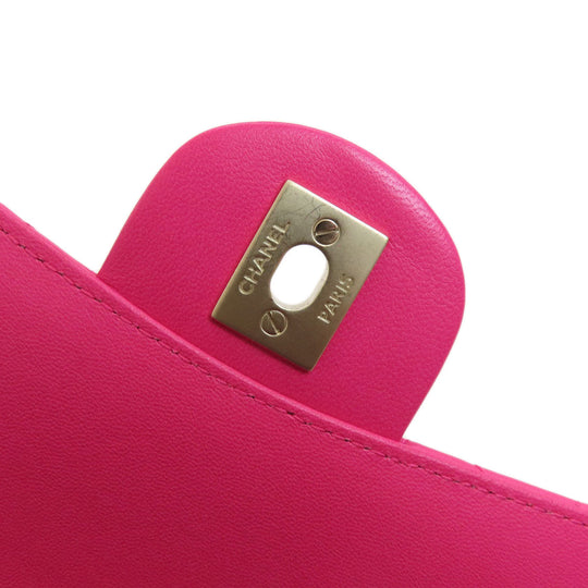 CHANEL Shoulder Bag lambskin pink ChainShoulder Matelasse Gold Metal