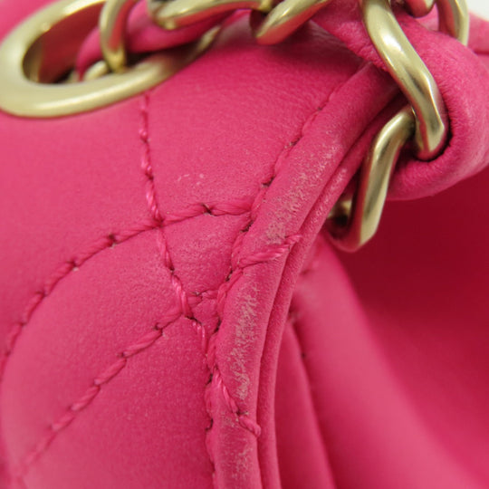 CHANEL Shoulder Bag lambskin pink ChainShoulder Matelasse Gold Metal