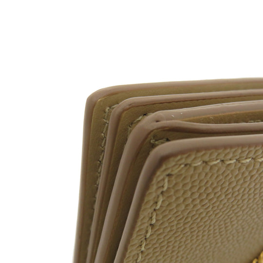 BURBERRY Coin case Calfskin beige Coin Chain Wallet Women Used Authentic