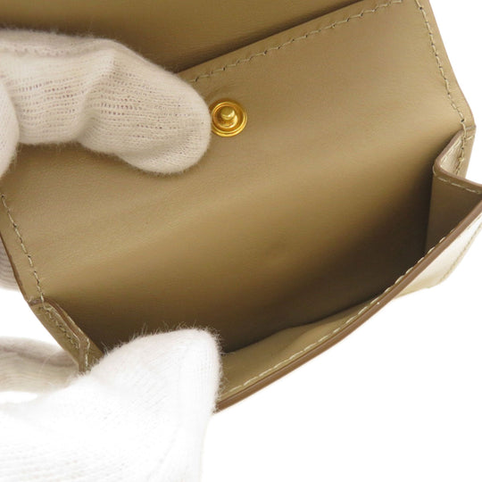 BURBERRY Coin case Calfskin beige Coin Chain Wallet Women Used Authentic