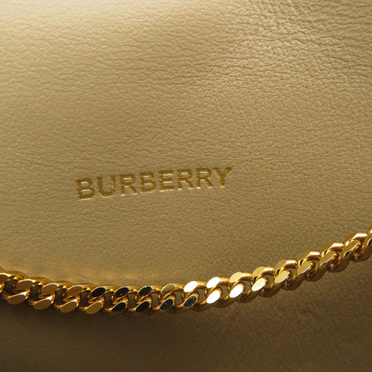 BURBERRY Coin case Calfskin beige Coin Chain Wallet Women Used Authentic