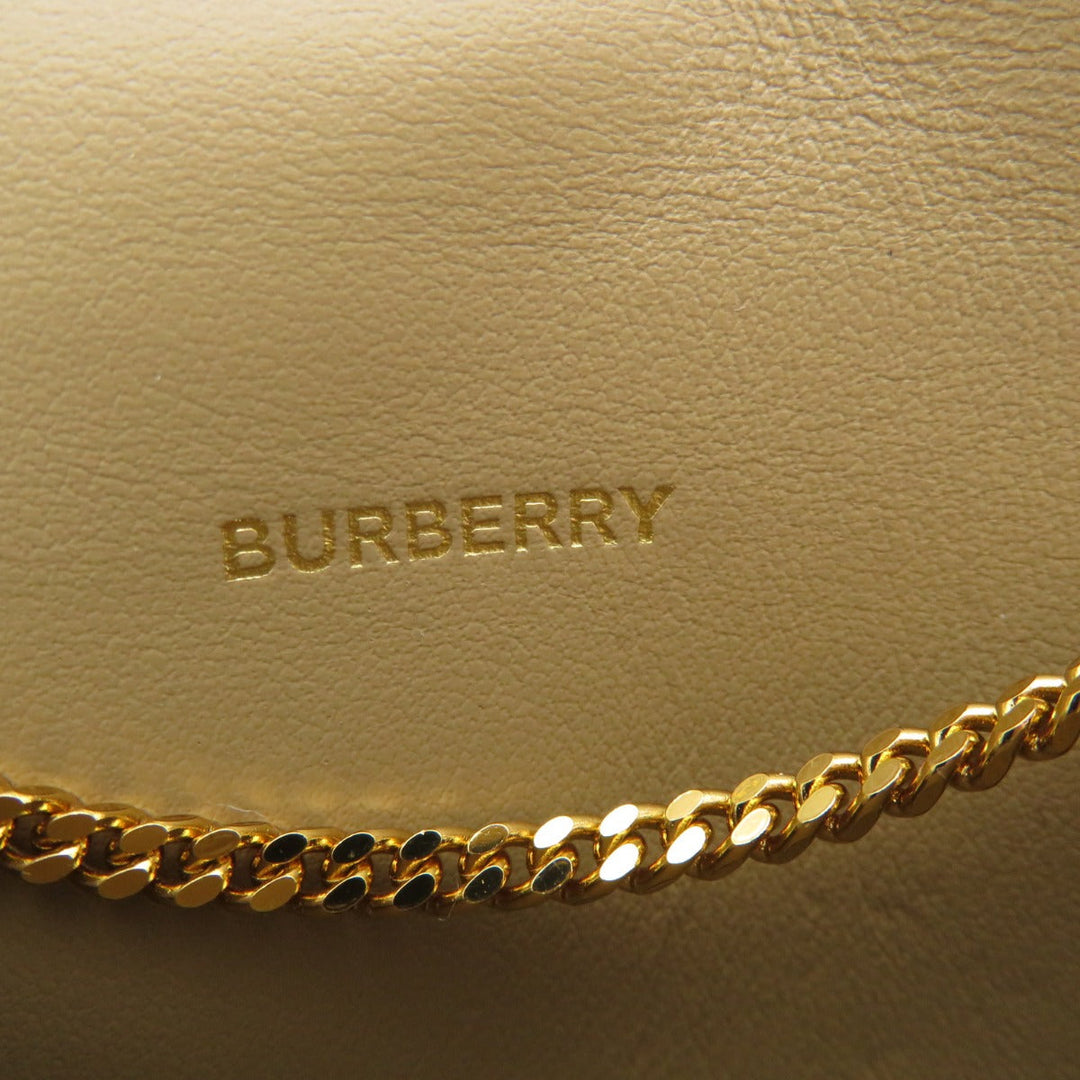 BURBERRY Coin case Calfskin beige Coin Chain Wallet Women Used Authentic