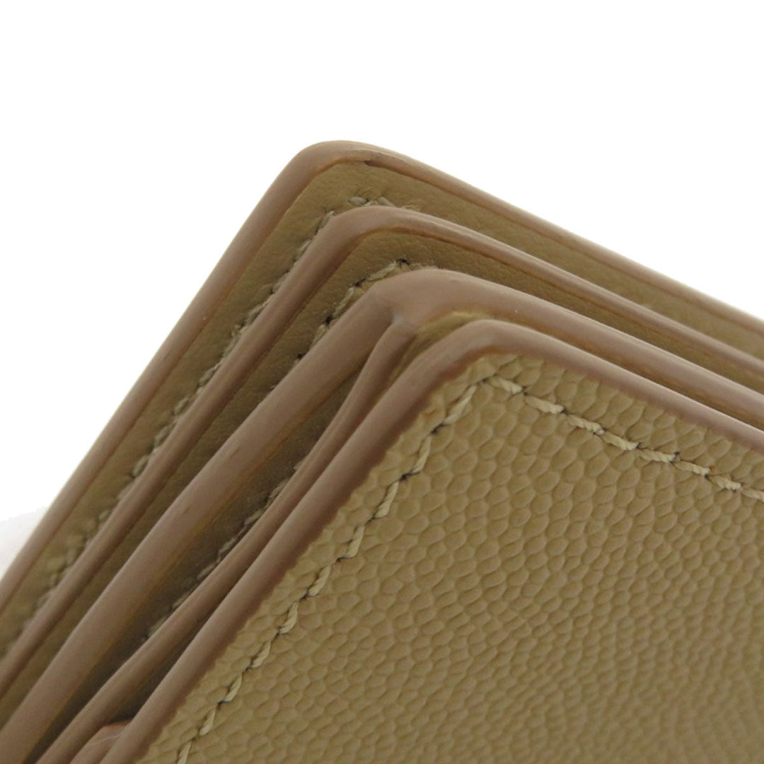 BURBERRY Coin case Calfskin beige Coin Chain Wallet Women Used Authentic