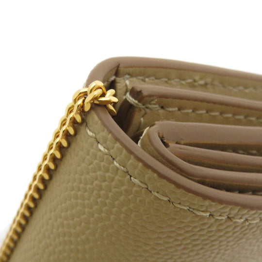 BURBERRY Coin case Calfskin beige Coin Chain Wallet Women Used Authentic