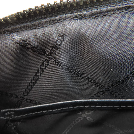 MICHAEL KORS Shoulder Bag canvas black MK signature Women Used Authentic