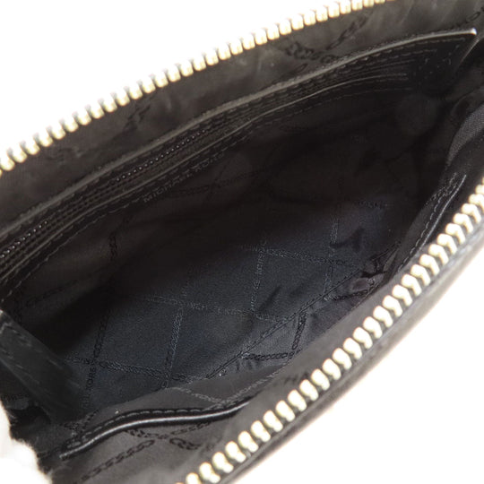 MICHAEL KORS Shoulder Bag canvas black MK signature Women Used Authentic