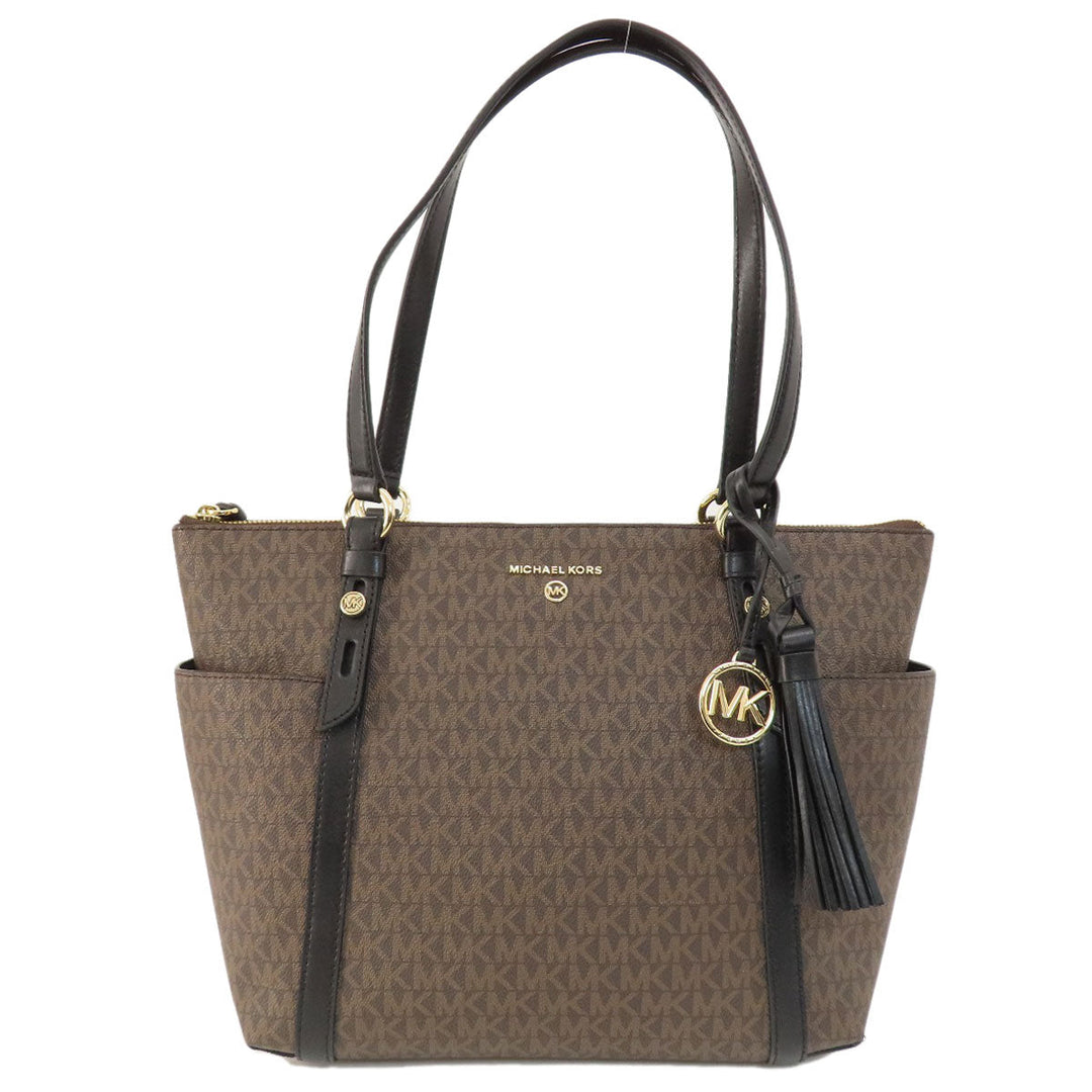 MICHAEL KORS Tote Bag PVC Brown Sullivan Women Used Authentic