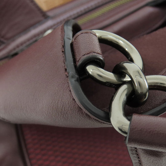 COACH Tote Bag F57540 Canvas, Leather Red Lexi Tote Women Used Authentic