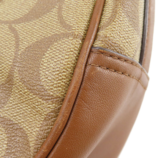 COACH Handbag F58288 PVC Brown Signature 2WAY Women Used Authentic