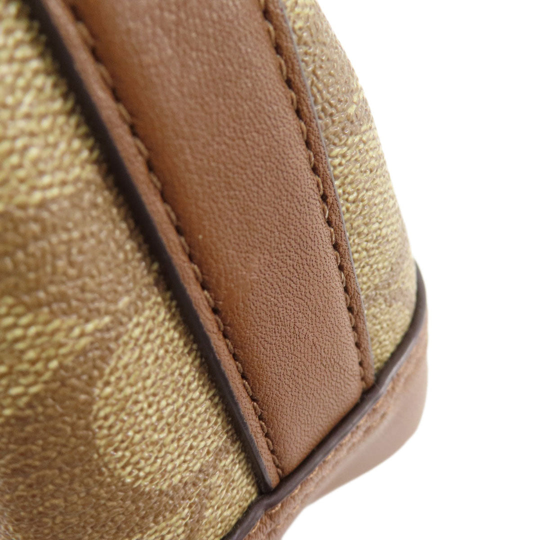 COACH Handbag F58288 PVC Brown Signature 2WAY Women Used Authentic