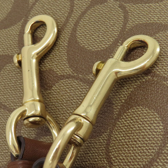 COACH Handbag F58288 PVC Brown Signature 2WAY Women Used Authentic