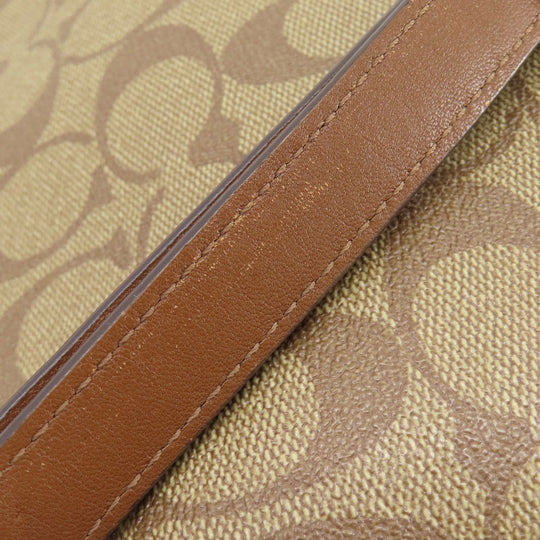 COACH Handbag F58288 PVC Brown Signature 2WAY Women Used Authentic