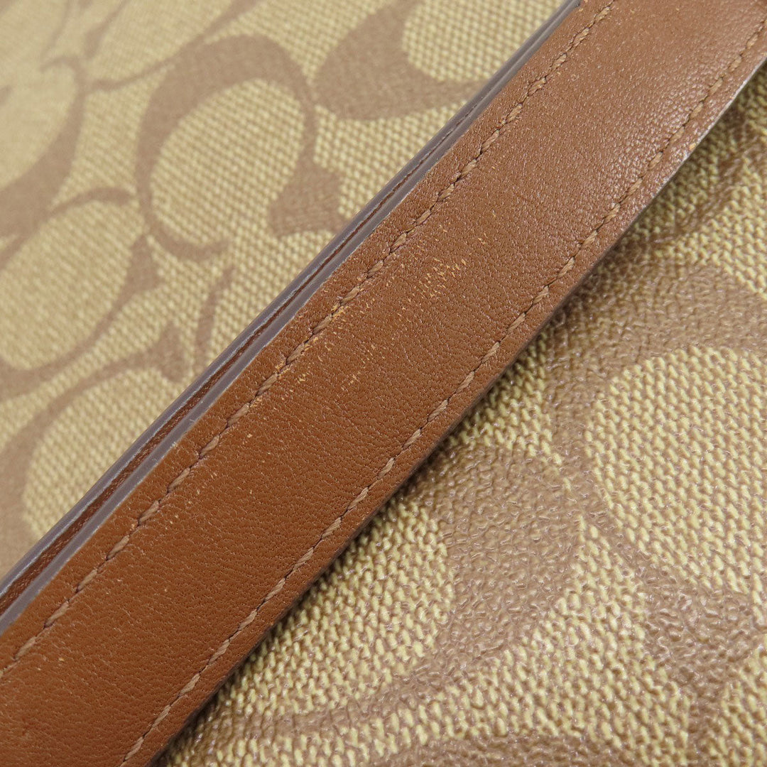 COACH Handbag F58288 PVC Brown Signature 2WAY Women Used Authentic