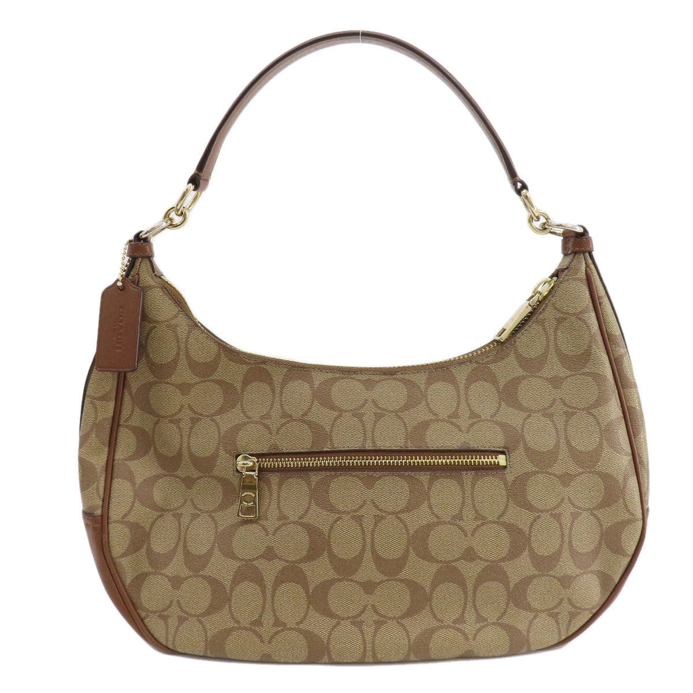 COACH Handbag F58288 PVC Brown Signature 2WAY Women Used Authentic