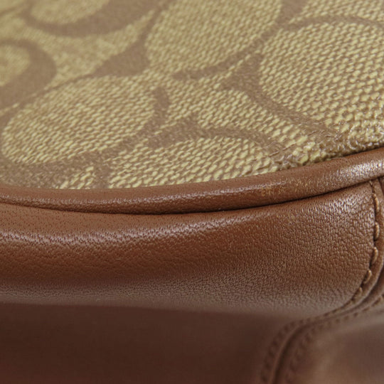 COACH Handbag F58288 PVC Brown Signature 2WAY Women Used Authentic