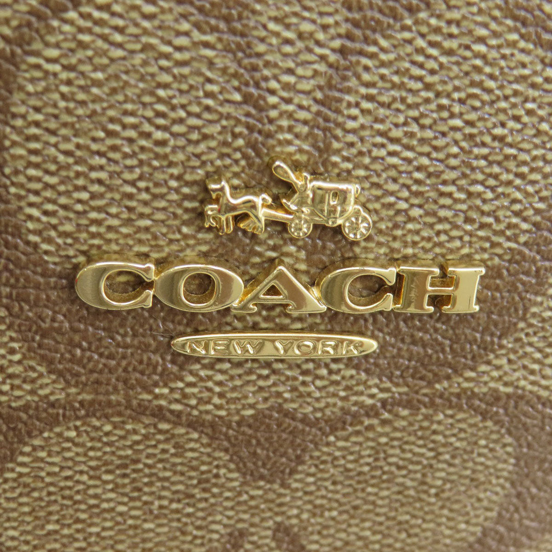 COACH Handbag F58288 PVC Brown Signature 2WAY Women Used Authentic