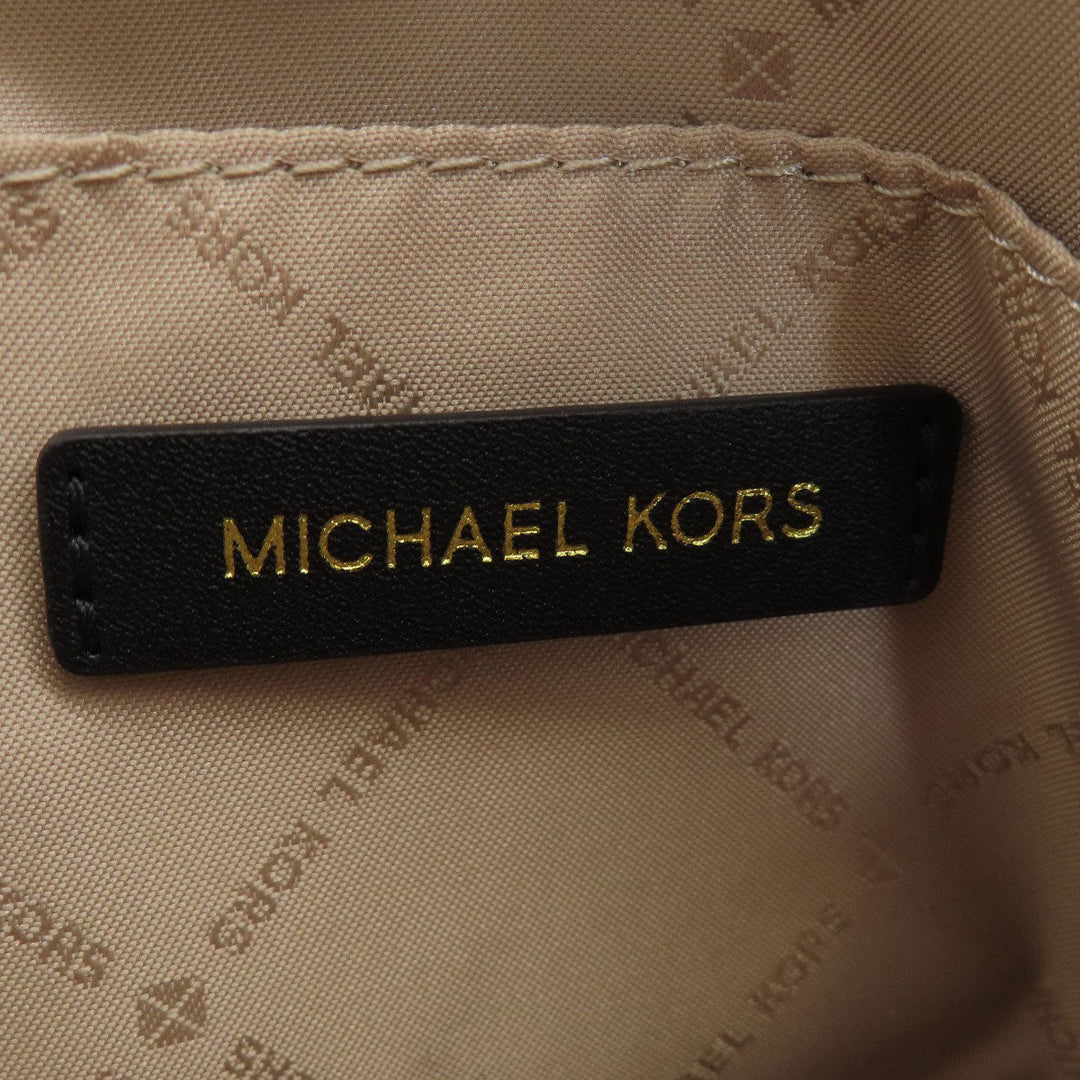 MICHAEL KORS Shoulder Bag PVC Brown MK Signature ChainShoulder Women Used Authentic