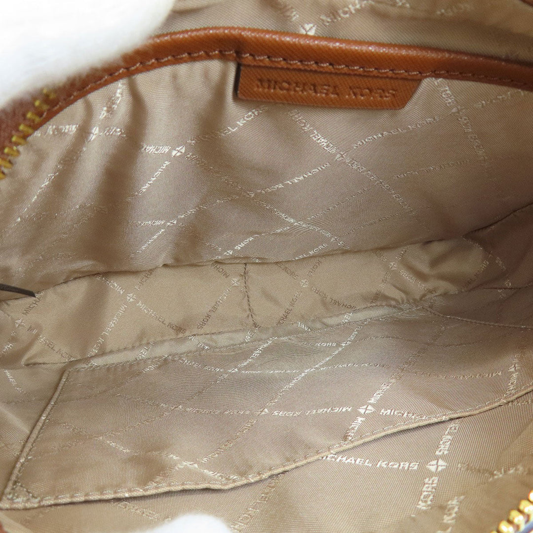 MICHAEL KORS Shoulder Bag PVC Ocher logo Women Used Authentic