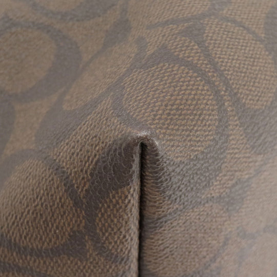 COACH Tote Bag F58292 PVC Brown Signature Women Used Authentic
