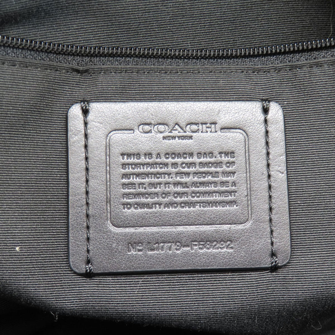 COACH Tote Bag F58292 PVC Brown Signature Women Used Authentic