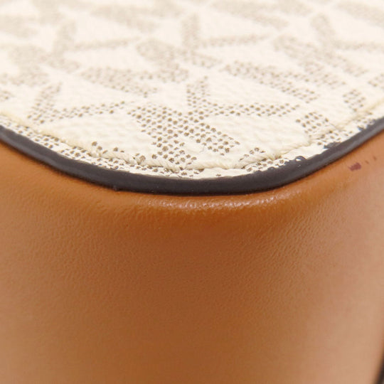 MICHAEL KORS Shoulder Bag PVC white MK signature Women Used Authentic