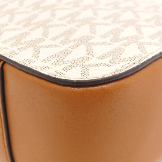MICHAEL KORS Shoulder Bag PVC white MK signature Women Used Authentic