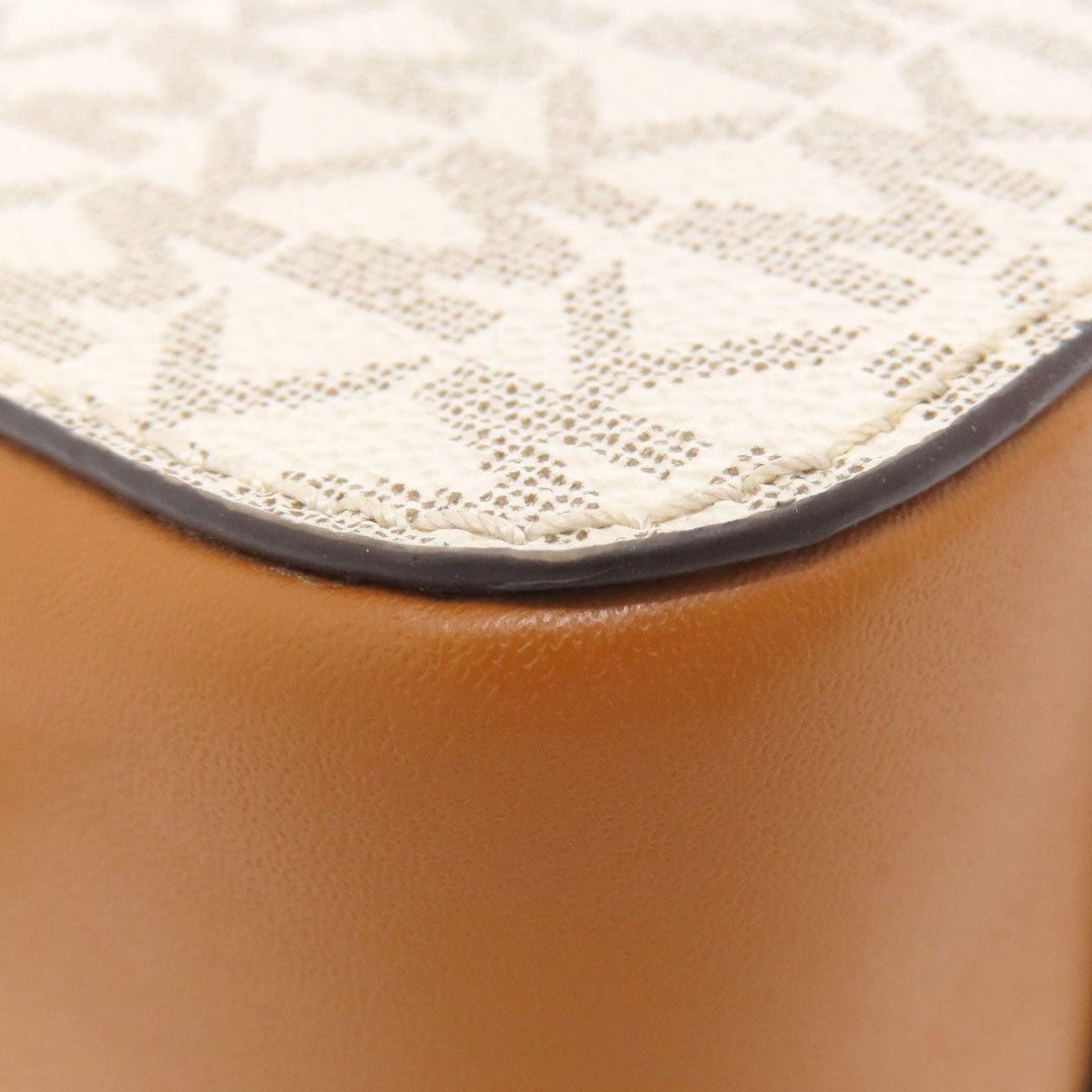 MICHAEL KORS Shoulder Bag PVC white MK signature Women Used Authentic