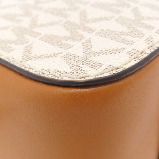 MICHAEL KORS Shoulder Bag PVC white MK signature Women Used Authentic