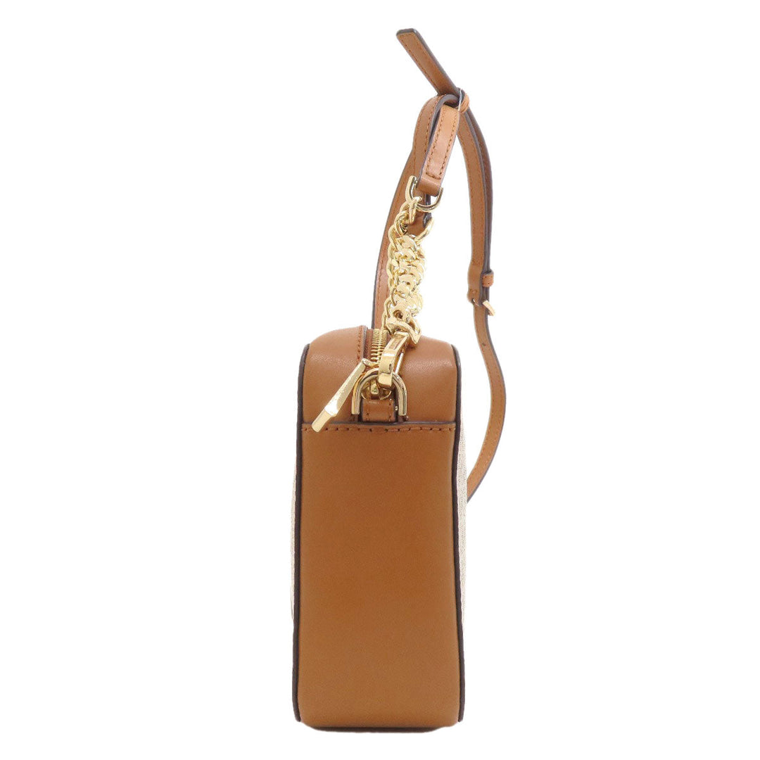 MICHAEL KORS Shoulder Bag PVC white MK signature Women Used Authentic